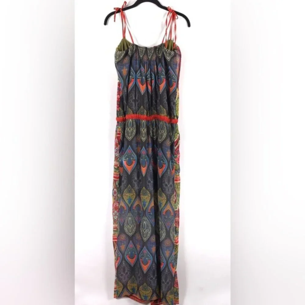 Desigual Floral Aztec Print Sleeveless Straps Wide Leg Jumpsuit 51P26D7 Size 32 - Picture 6 of 16